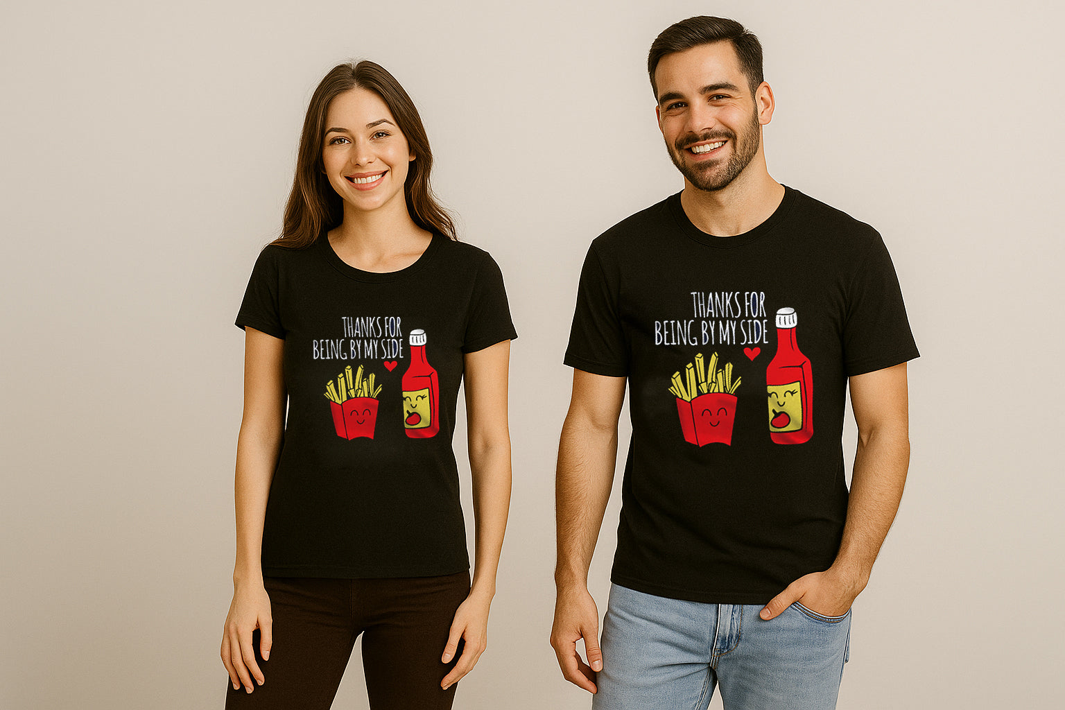 Tanks For Being By My Side Couple T-Shirt