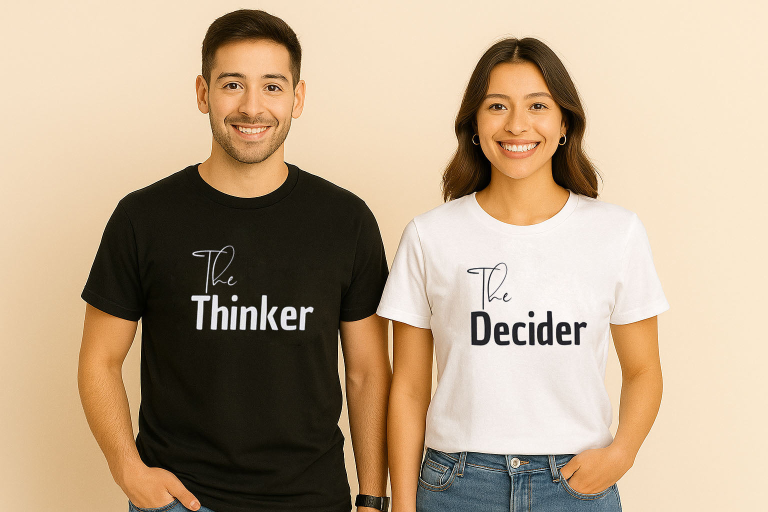 The Thinker The Decider Couple T Shirt