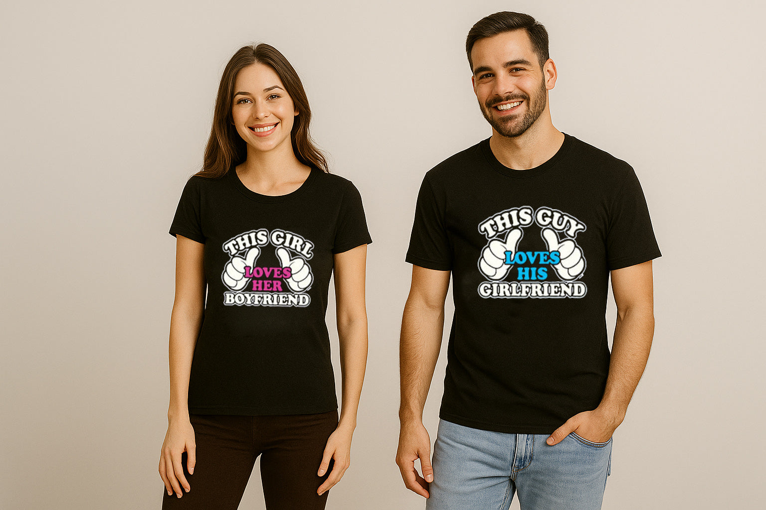 This Guy Loves His Girlfriend Couple T Shirt