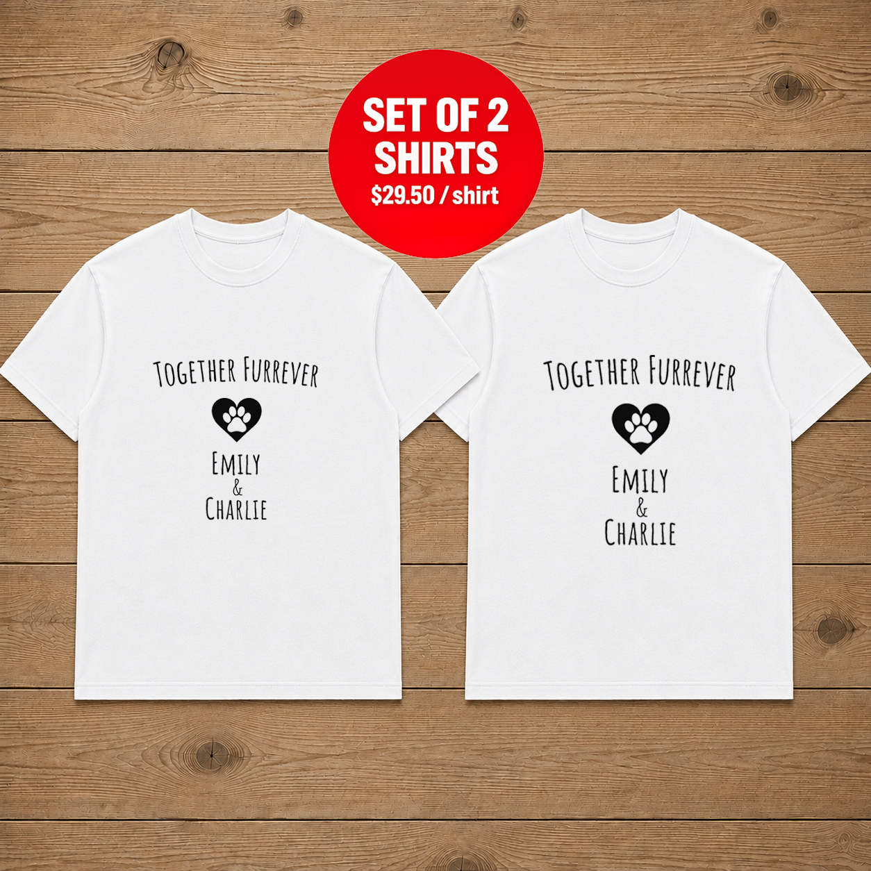 Together Forever Puppy Couple T Shirt