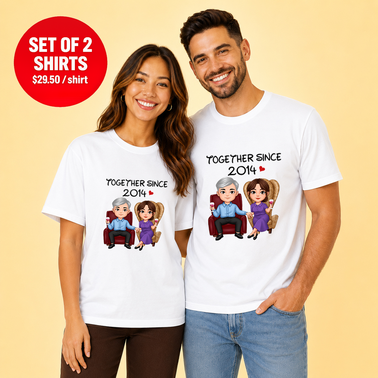 Together Since 2014 Couple T Shirt