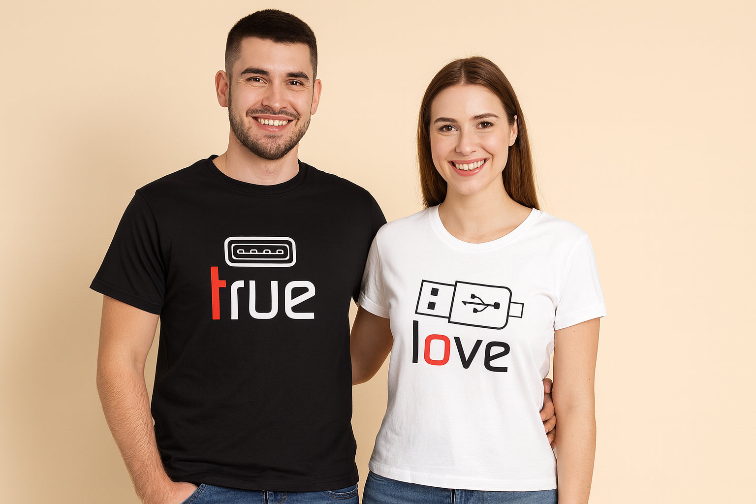 True Love USB  Couple T Shirt