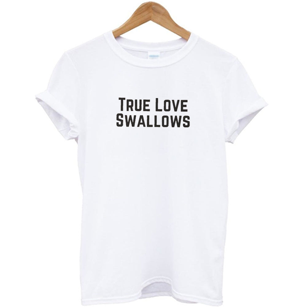 True Love Swallows And Love Sucks Funny Couple T-Shirt