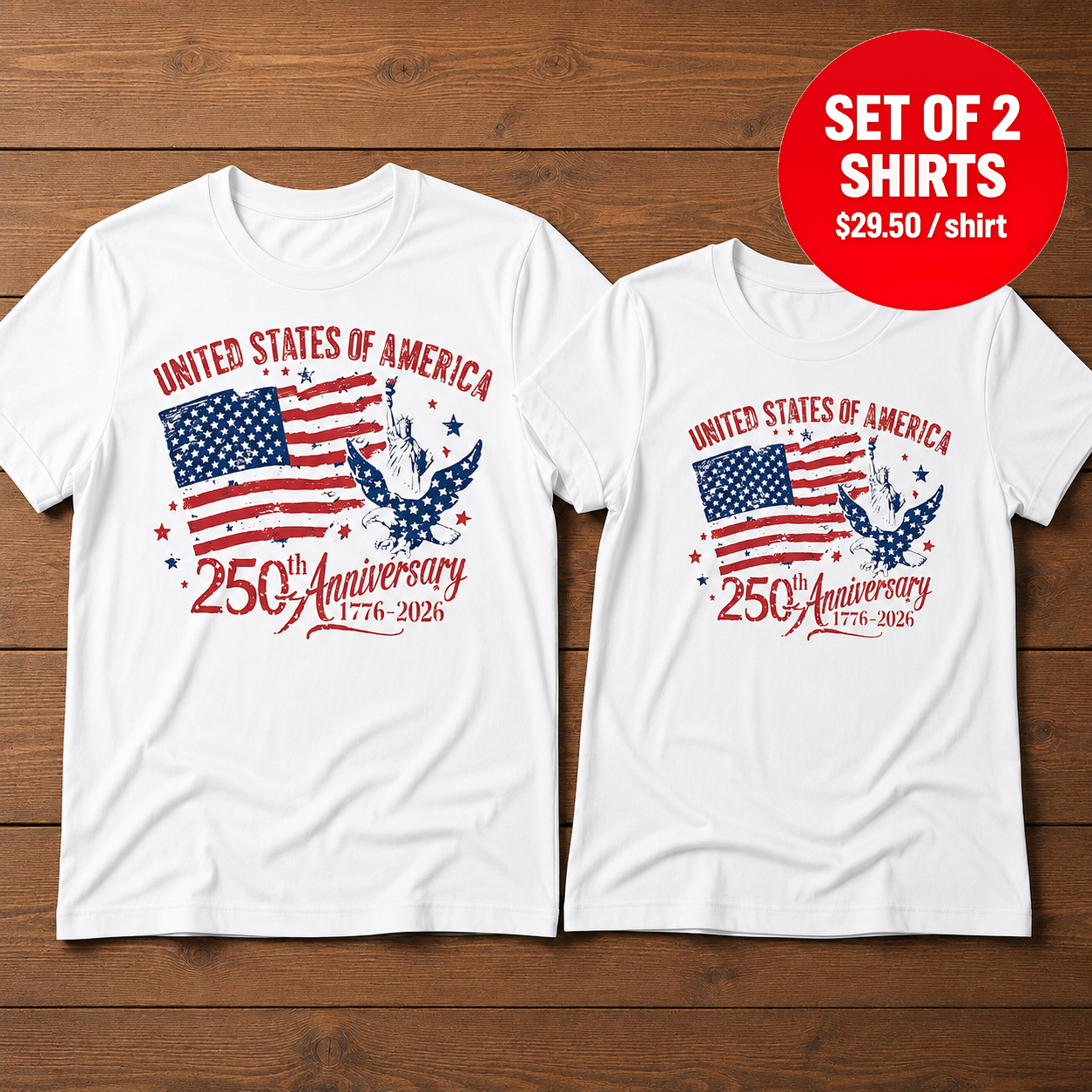 USA 250th Anniversary 1776 2026 T-Shirt
