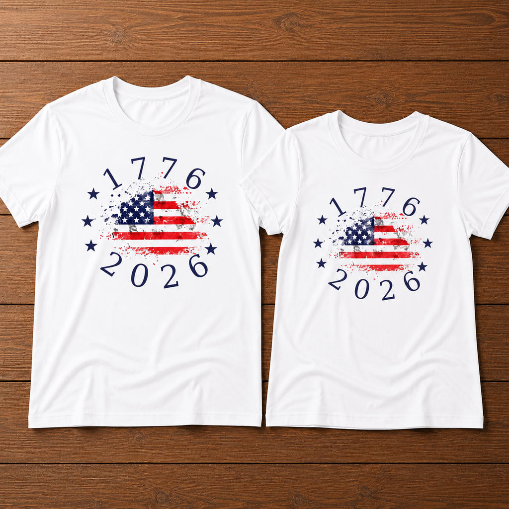 USA Anniversary 1776 2026 Couple T-Shirt