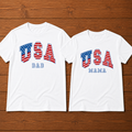 USA Dad USA Mama 4th Of July Matching Couple T-Shirt