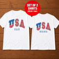 USA Dad USA Mama 4th Of July Matching Couple T-Shirt