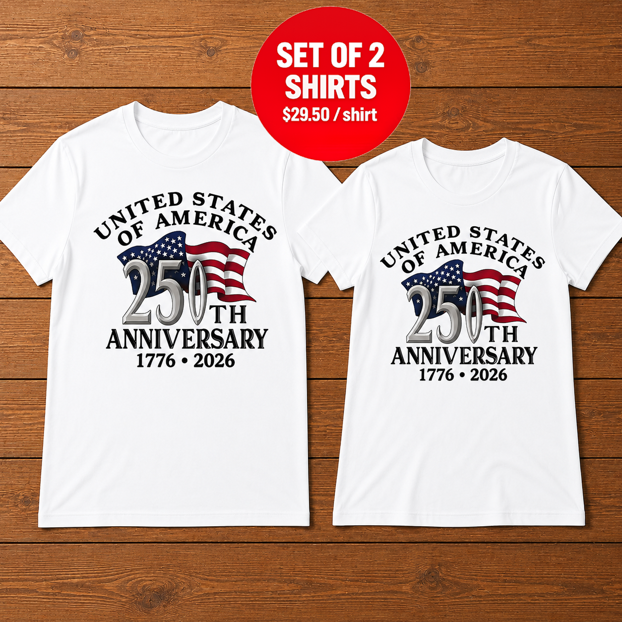 United States Of America 250th Anniversary T-Shirt
