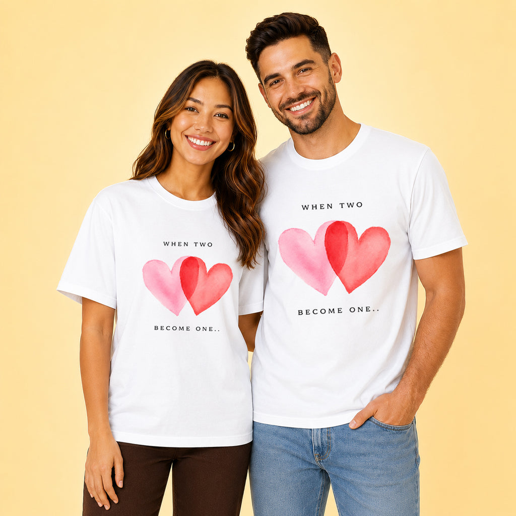 When Two Become One Heart Couple T Shirt