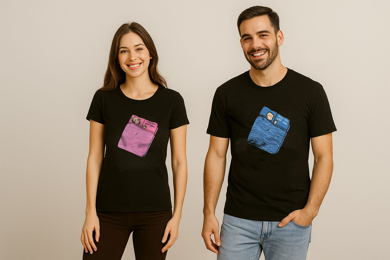 Wish You Were Here Couple T-Shirt