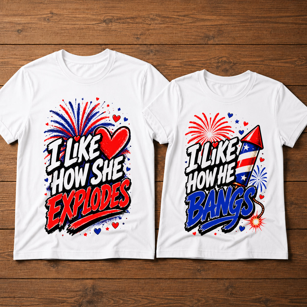 Fireworks Couple T-shirt