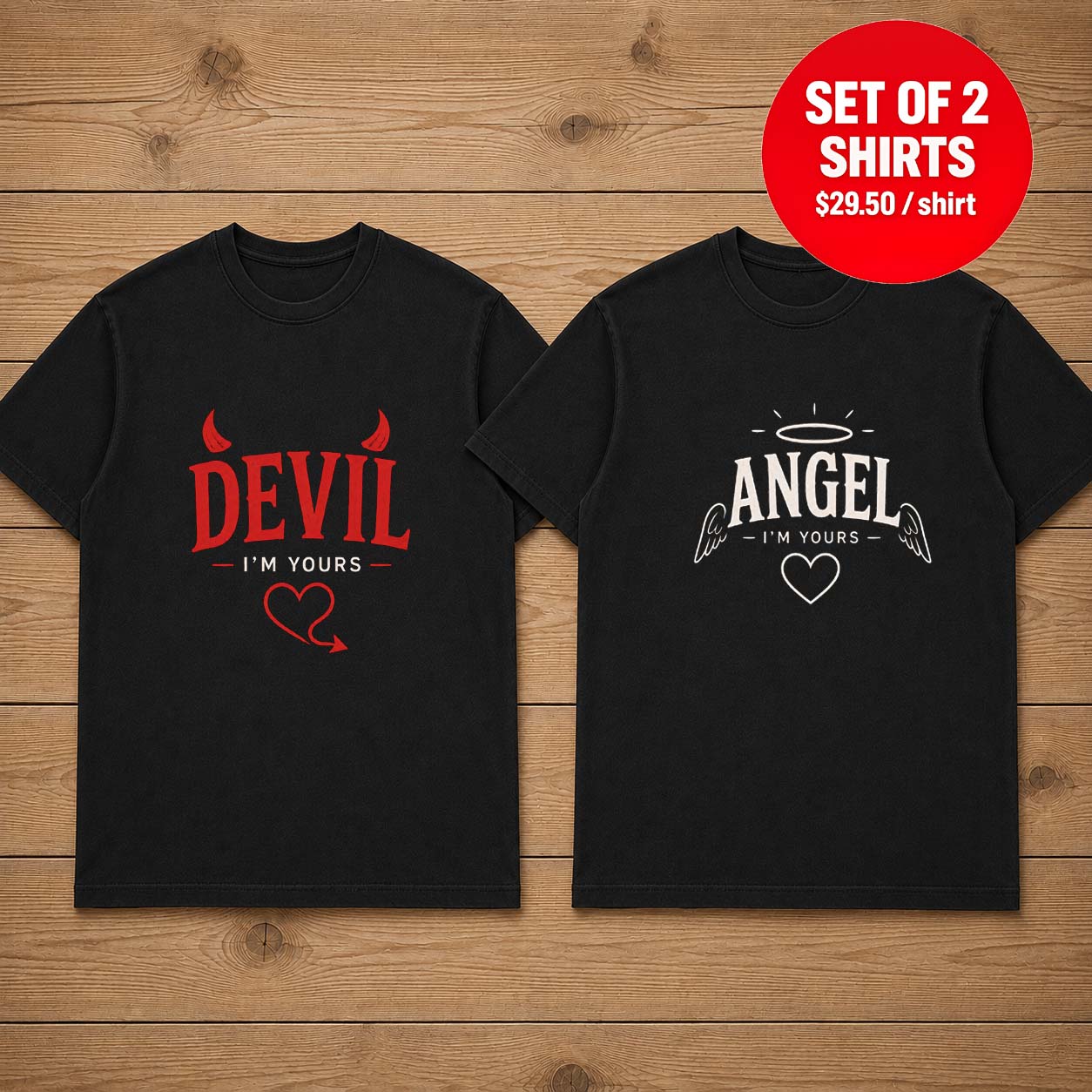 i'm Yours Devil I'm Yours Angel Couple Matching T-Shirt