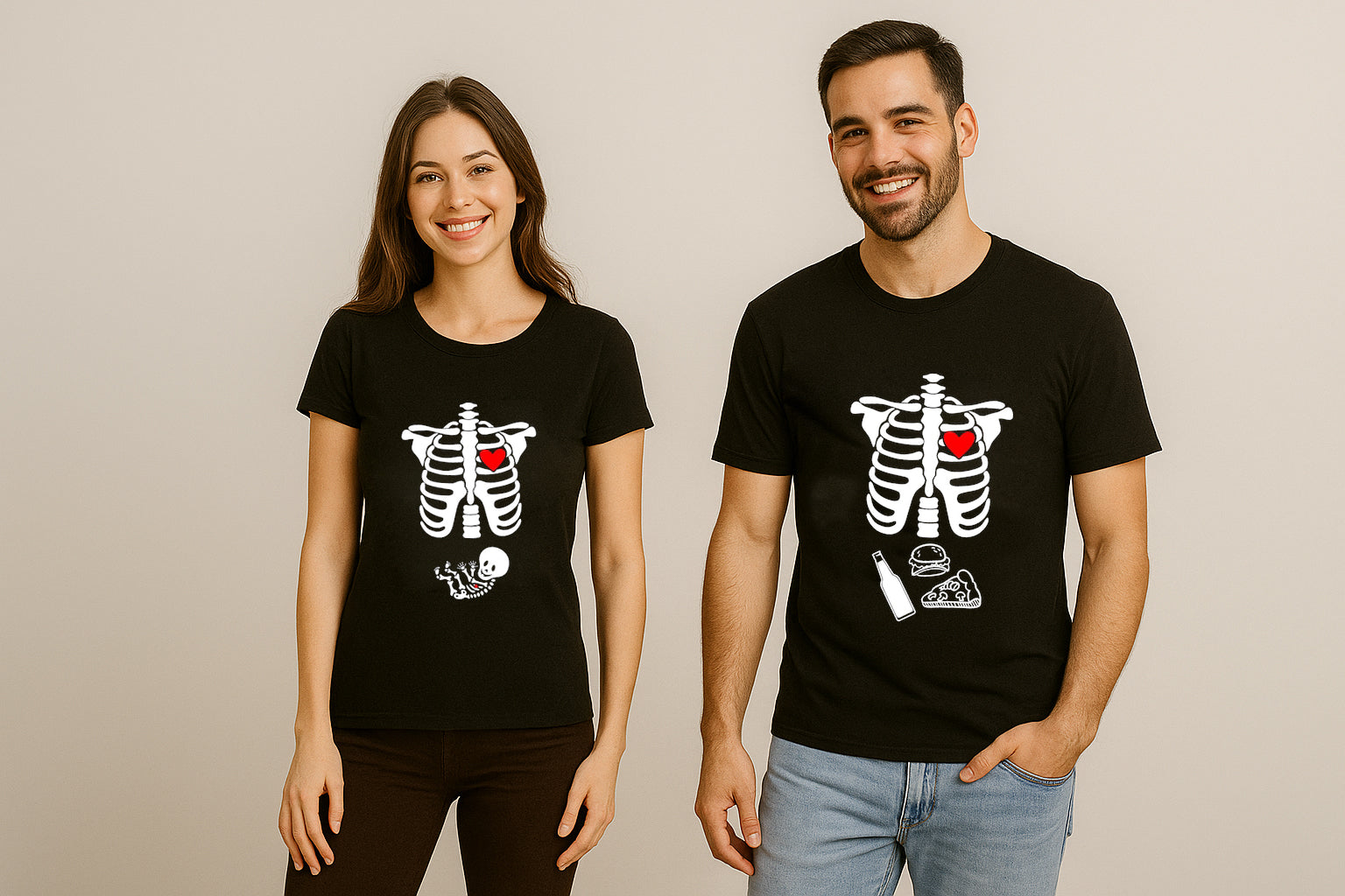 pregnancy Matching Halloween Couple T Shirt