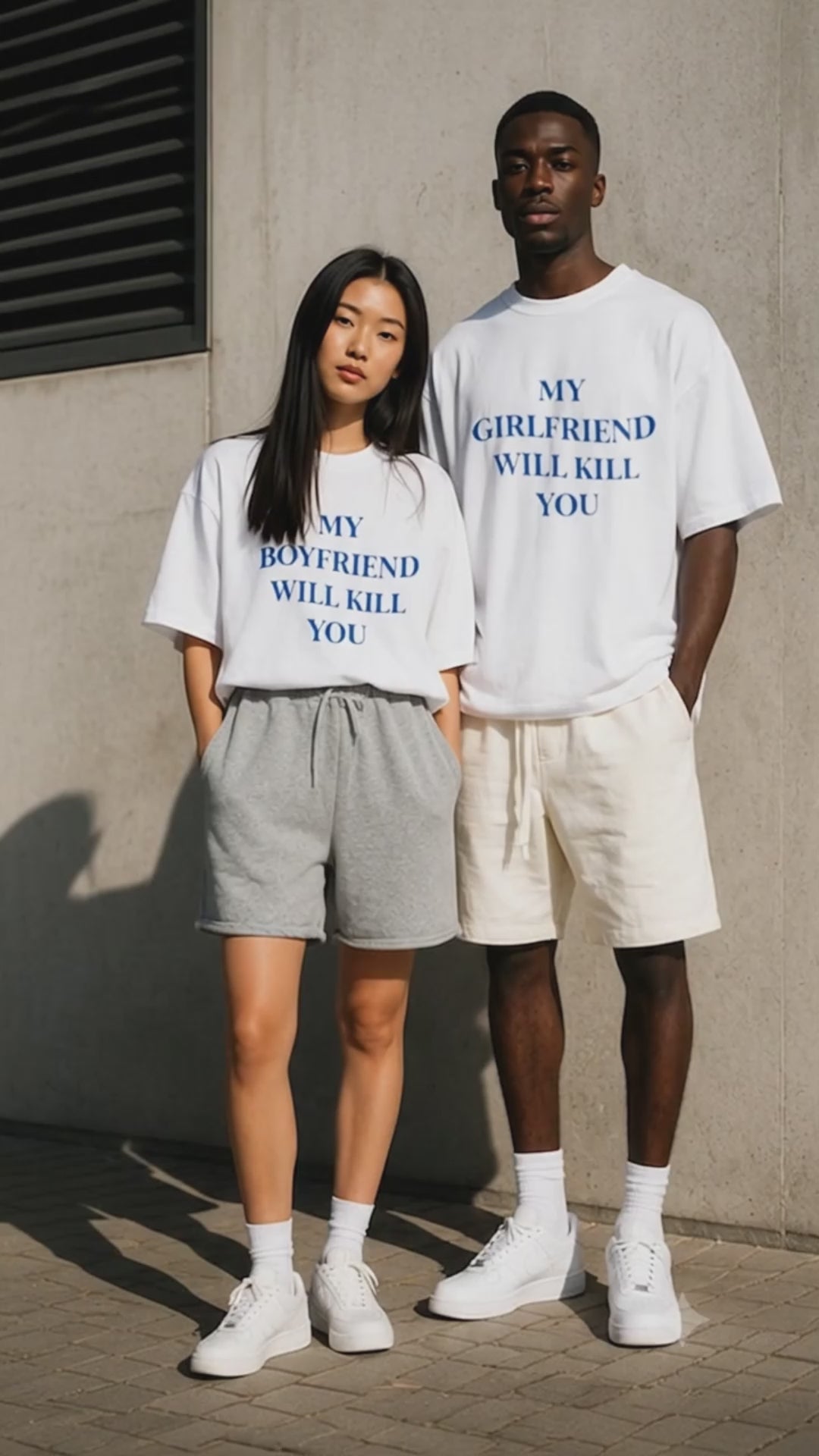MY GIRLFRIEND WILL KILL YOU matching couple t-shirt