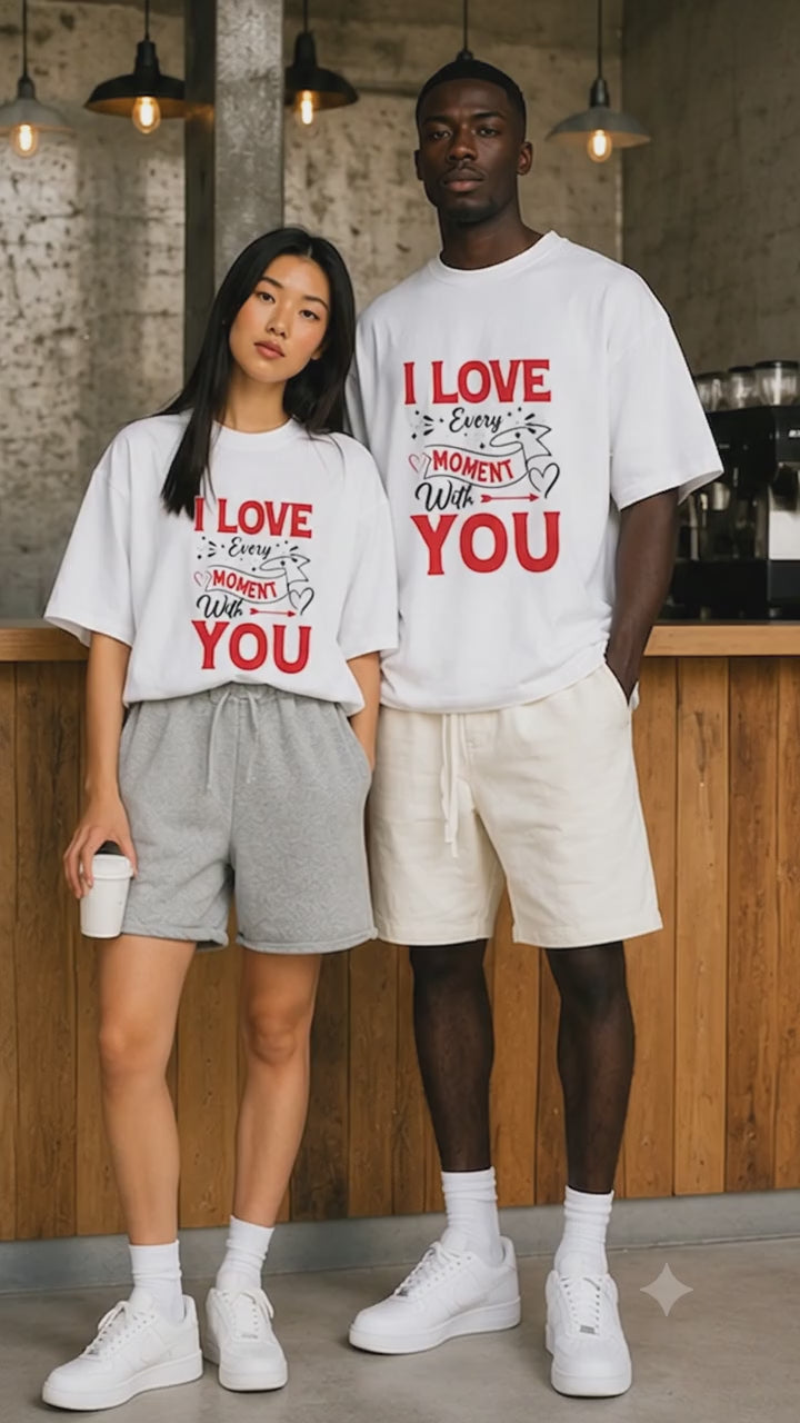 I Love Every Moment With You Couple T Shirt