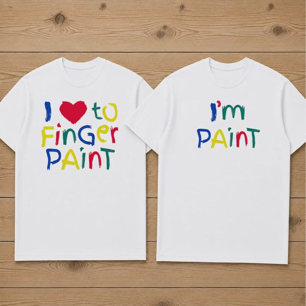 I LOVE TO FINGER PAINT matching couple t-shirt