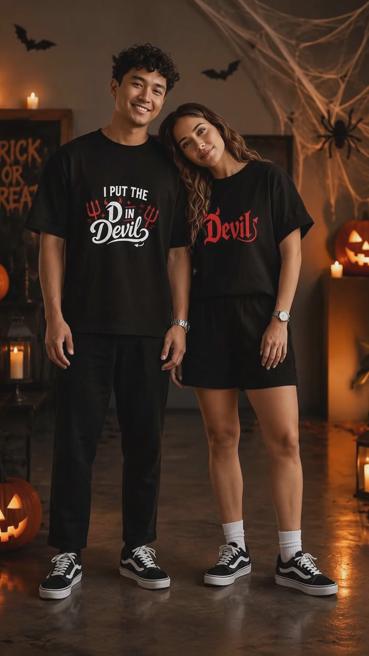 I Put The D In Devil Devil Matching Couple T-Shirt