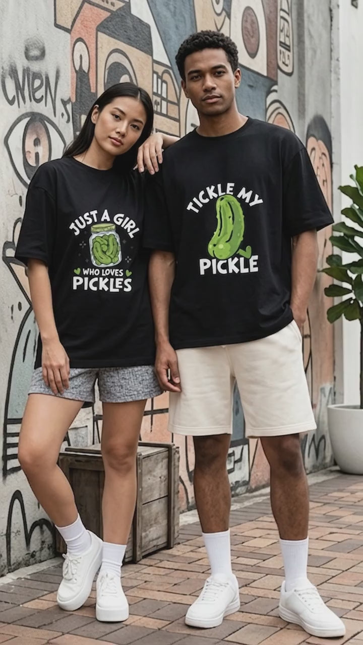 Tickle My Pickle Just A Girl Who Loves Pickles Couple T Shirt