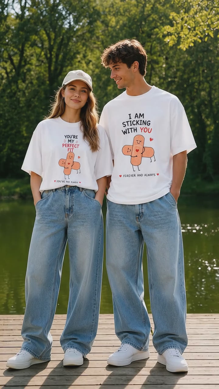 I Am Sticking With You You're My Perfect Fit Couple Matching T-Shirt