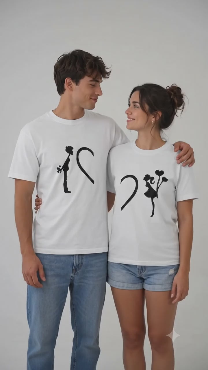 His And Hers Matching Couple T Shirt