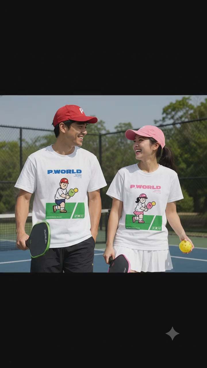 P World Pickleball Couple Matching T-Shirts