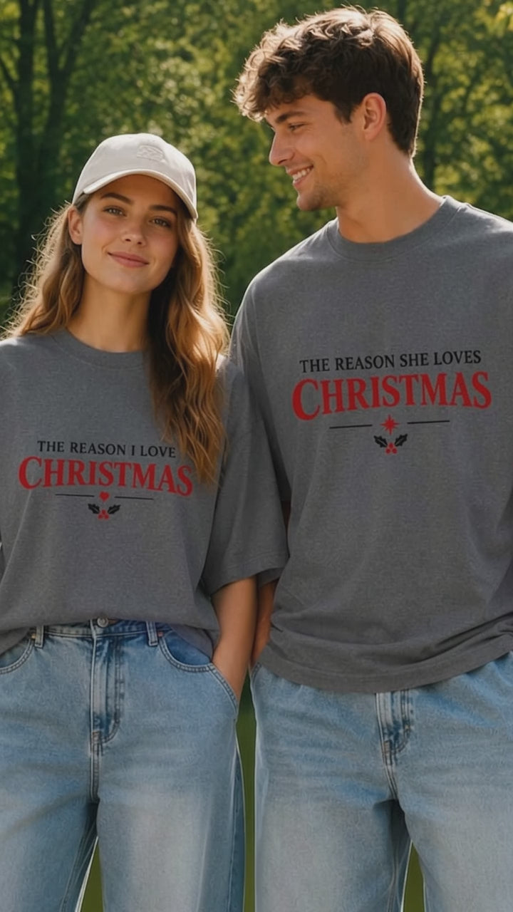 The Reason I Love Christmas Matching Couple T-Shirt